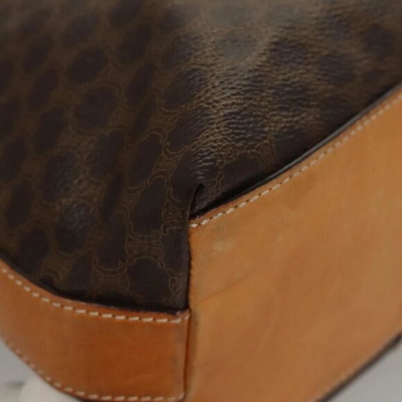 CELINE Macadam Canvas Shoulder Bag PVC Leather Brown Gold Auth 117957 - Picture 15 of 16